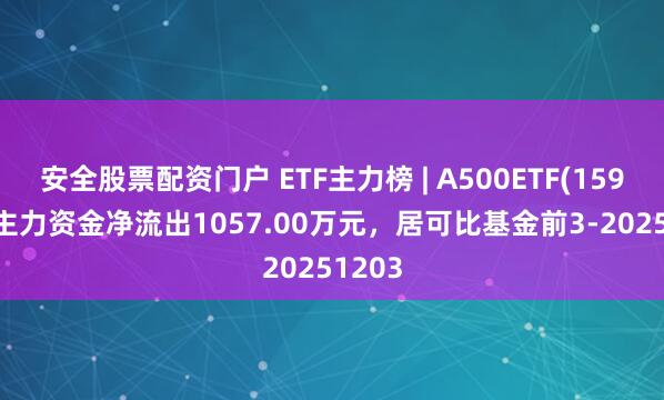 安全股票配资门户 ETF主力榜 | A500ETF(159339)主力资金净流出1057.00万元，居可比基金前3-20251203